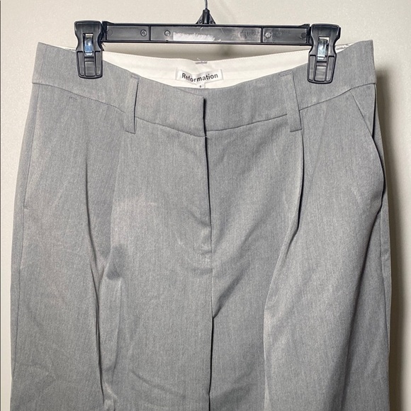 Reformation Alex Mid Rise Pant In Grey Twill, SZ 8, NWT - Picture 9 of 16